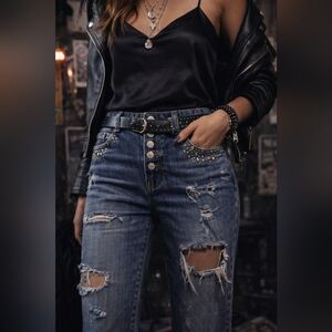 Pre-loved American Eagle Distressed Blue Jeans Size 6